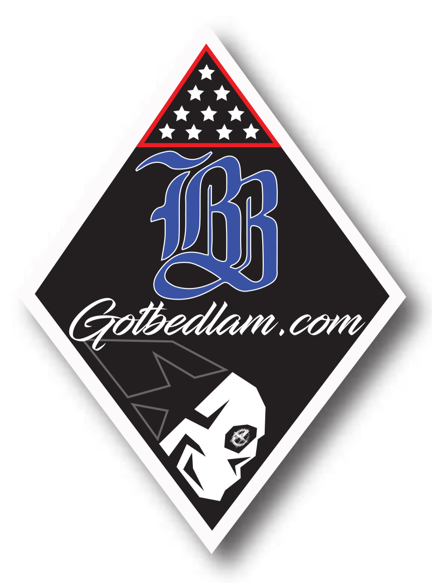 Bedlam holographic chromatic logo dripping like liquid oil - The Chaos Collection premium small batch beard oil