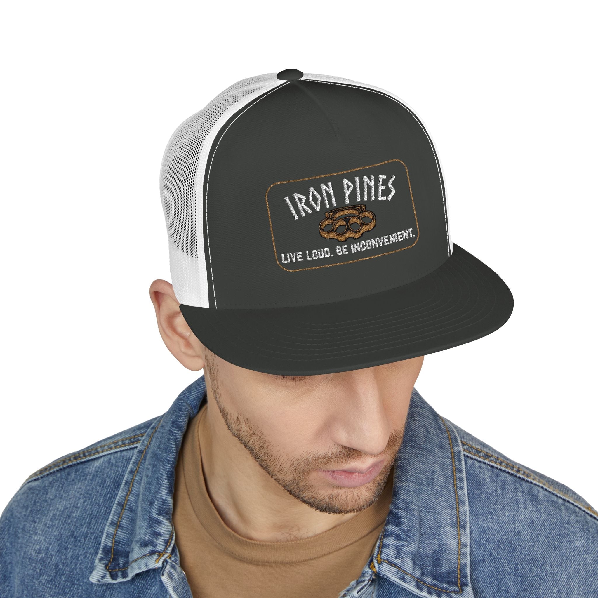 Live Loud Trucker Hat | Misfit Brass Knuckles Snapback by Iron Pines